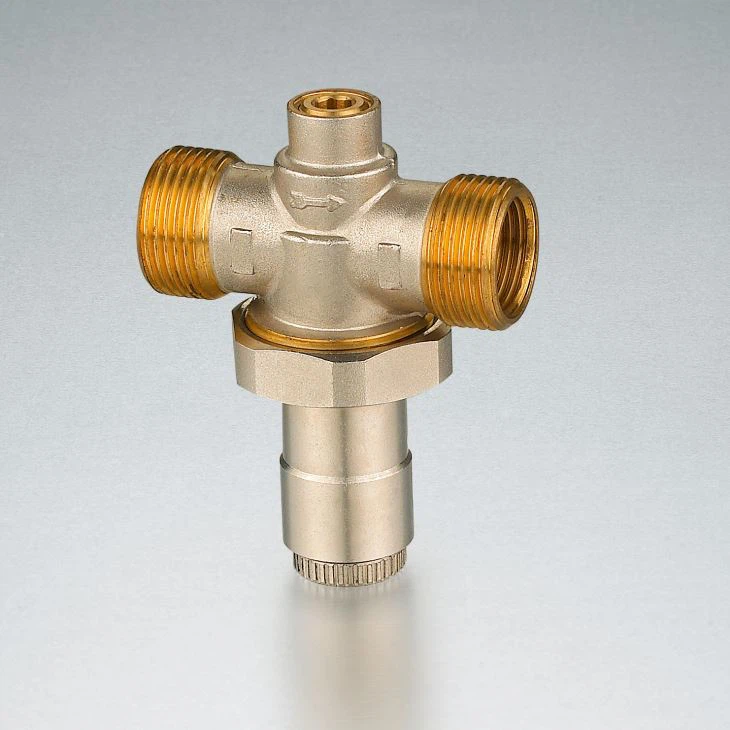 Adjustable Three Way Brass Radiator Valve Brass Steam Valve